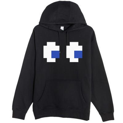 Retro Arcade Game Ghost Eyes 80s Halloween Group Costume Premium Pullover Hoodie
