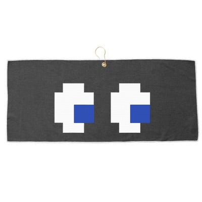 Retro Arcade Game Ghost Eyes 80s Halloween Group Costume Large Microfiber Waffle Golf Towel