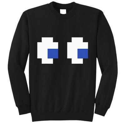 Retro Arcade Game Ghost Eyes 80s Halloween Group Costume Tall Sweatshirt