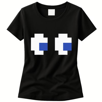 Retro Arcade Game Ghost Eyes 80s Halloween Group Costume Womens T-Shirt