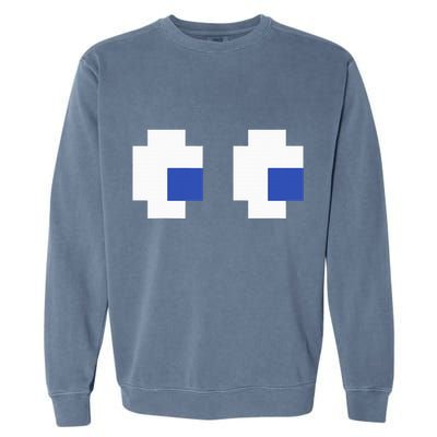 Retro Arcade Game Ghost Eyes 80s Halloween Group Costume Garment-Dyed Sweatshirt