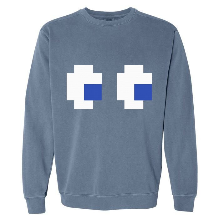 Retro Arcade Game Ghost Eyes 80s Halloween Group Costume Garment-Dyed Sweatshirt