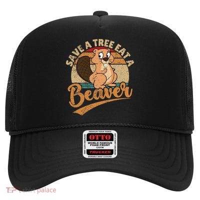 Raunchy Adult Humor Funny Beaver Tree Lover Gag Saying High Crown Mesh Back Trucker Hat