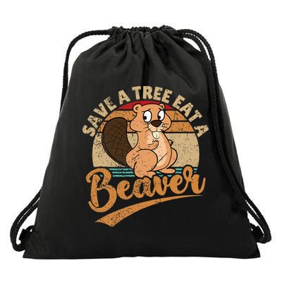 Raunchy Adult Humor Funny Beaver Tree Lover Gag Saying Drawstring Bag