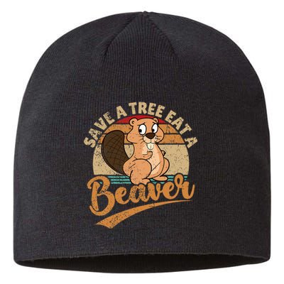 Raunchy Adult Humor Funny Beaver Tree Lover Gag Saying Sustainable Beanie