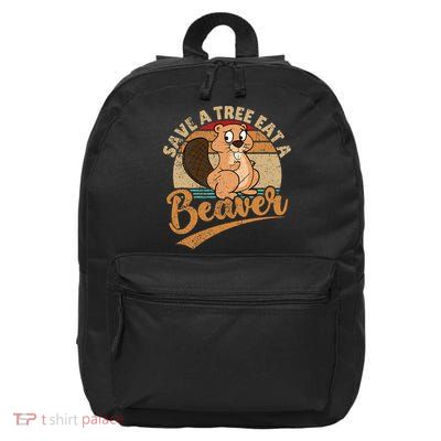 Raunchy Adult Humor Funny Beaver Tree Lover Gag Saying 16 in Basic Backpack