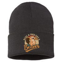 Raunchy Adult Humor Funny Beaver Tree Lover Gag Saying Sustainable Knit Beanie