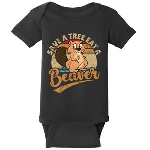 Raunchy Adult Humor Funny Beaver Tree Lover Gag Saying Baby Bodysuit