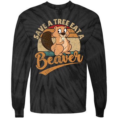 Raunchy Adult Humor Funny Beaver Tree Lover Gag Saying Tie-Dye Long Sleeve Shirt