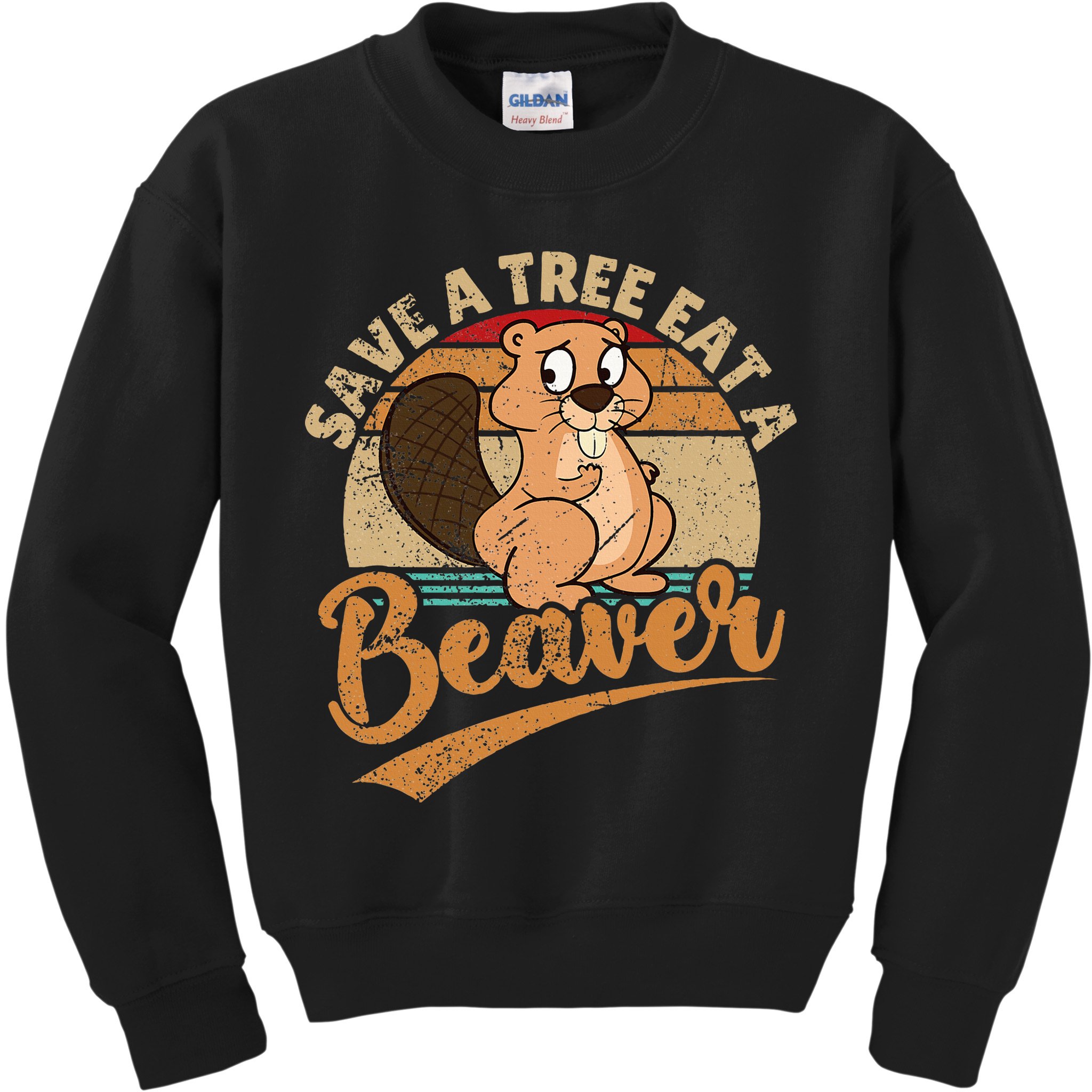 Raunchy Adult Humor Funny Beaver Tree Lover Gag Saying Kids Sweatshirt