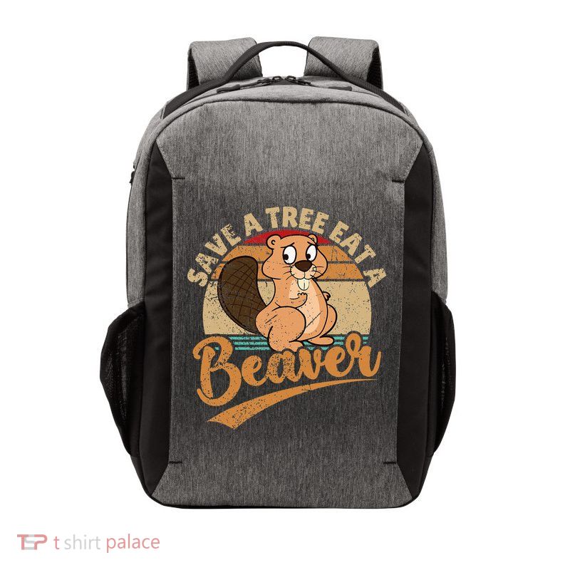 Raunchy Adult Humor Funny Beaver Tree Lover Gag Saying Vector Backpack