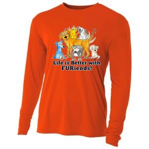 Red And Howling Life Is Better With FURiends Cooling Performance Long Sleeve Crew