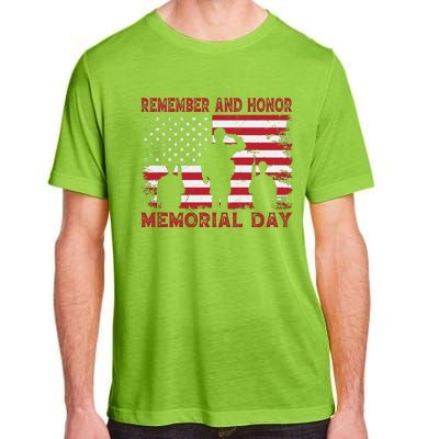 Remember And Honor Memorial Day Graphic Adult ChromaSoft Performance T-Shirt