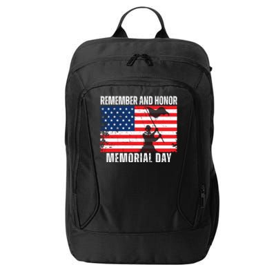 Remember And Honor Memorial Day Usa Flag City Backpack