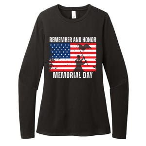 Remember And Honor Memorial Day Usa Flag Womens CVC Long Sleeve Shirt