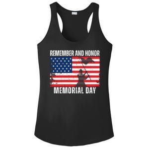 Remember And Honor Memorial Day Usa Flag Ladies PosiCharge Competitor Racerback Tank