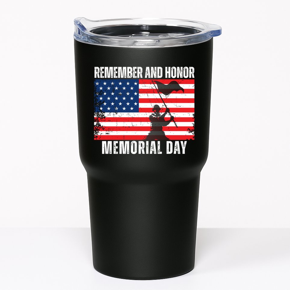 Remember And Honor Memorial Day Usa Flag Tumbler