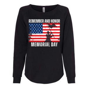 Remember And Honor Memorial Day Usa Flag Womens California Wash Sweatshirt