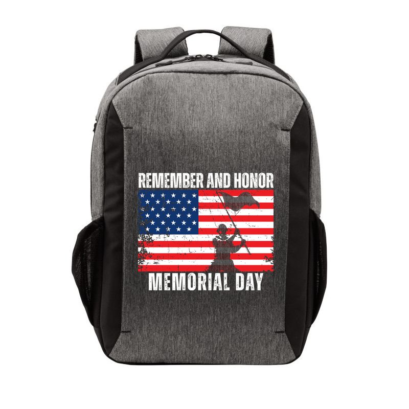 Remember And Honor Memorial Day Usa Flag Vector Backpack