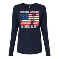 Remember And Honor Memorial Day Usa Flag Womens Cotton Relaxed Long Sleeve T-Shirt