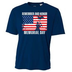 Remember And Honor Memorial Day Usa Flag Cooling Performance Crew T-Shirt