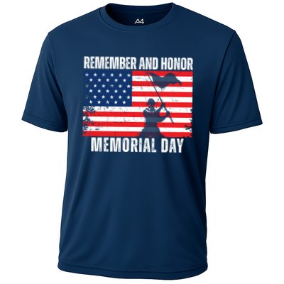 Remember And Honor Memorial Day Usa Flag Performance Shirt