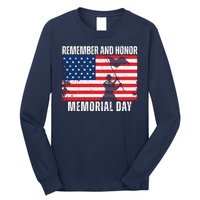 Remember And Honor Memorial Day Usa Flag Long Sleeve Shirt