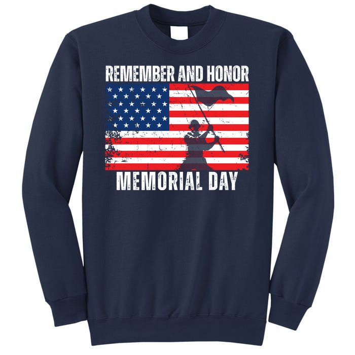 Remember And Honor Memorial Day Usa Flag Sweatshirt