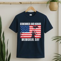 Remember And Honor Memorial Day Usa Flag T-Shirt