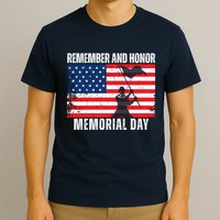 Remember And Honor Memorial Day Usa Flag T-Shirt