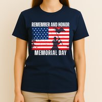 Remember And Honor Memorial Day Usa Flag T-Shirt