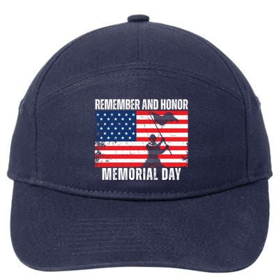 Remember And Honor Memorial Day Usa Flag 7-Panel Snapback Hat