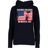 Remember And Honor Memorial Day Usa Flag Womens Funnel Neck Pullover Hood