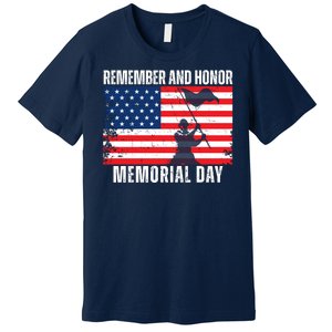 Remember And Honor Memorial Day Usa Flag Premium T-Shirt