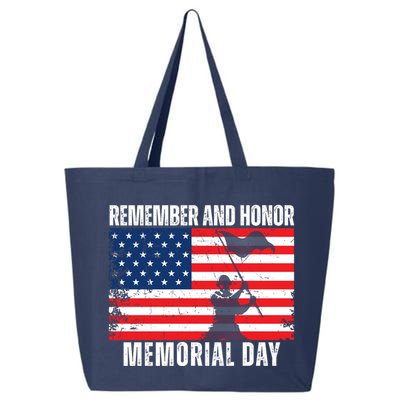 Remember And Honor Memorial Day Usa Flag 25L Jumbo Tote