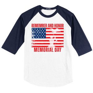 Remember And Honor Memorial Day Usa Flag Baseball Sleeve Shirt