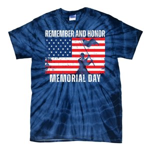 Remember And Honor Memorial Day Usa Flag Tie-Dye T-Shirt