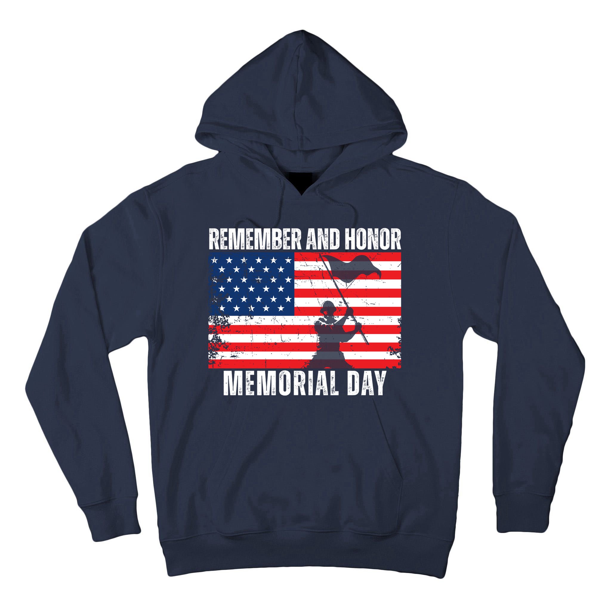 Remember And Honor Memorial Day Usa Flag Tall Hoodie