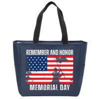 Remember And Honor Memorial Day Usa Flag Zip Tote Bag