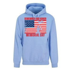 Remember And Honor Memorial Day Usa Flag Unisex Surf Hoodie