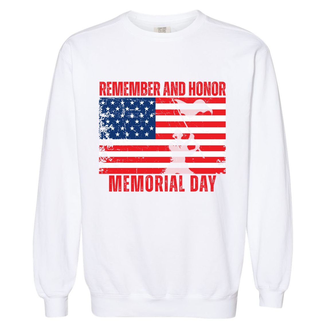 Remember And Honor Memorial Day Usa Flag Garment-Dyed Sweatshirt