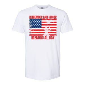 Remember And Honor Memorial Day Usa Flag Softstyle CVC T-Shirt