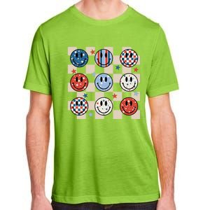 Retro America Hippie Usa Patriotic Checkered 4th Of July Gift Adult ChromaSoft Performance T-Shirt