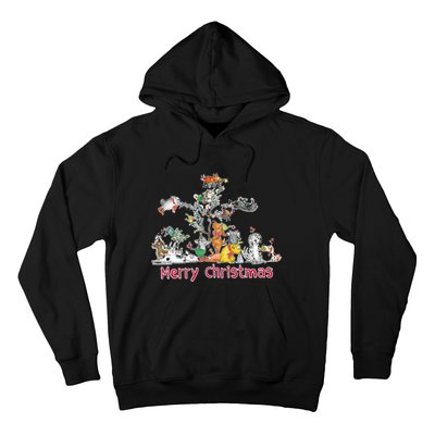 Red And Howling Merry Christmas Long Sleeve Hoodie