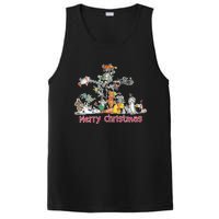 Red And Howling Merry Christmas Long Sleeve PosiCharge Competitor Tank