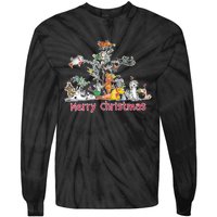 Red And Howling Merry Christmas Long Sleeve Tie-Dye Long Sleeve Shirt