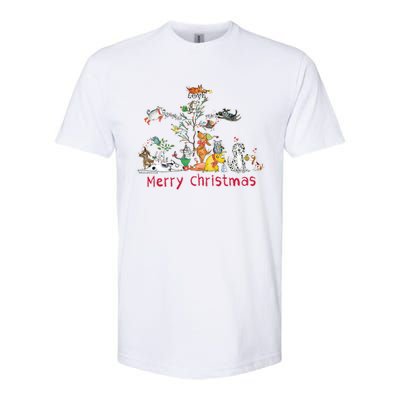 Red And Howling Merry Christmas Long Sleeve Softstyle CVC T-Shirt