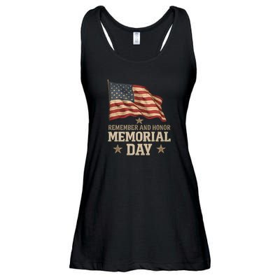 Remember and Honor Memorial Day Ladies Essential Flowy Tank