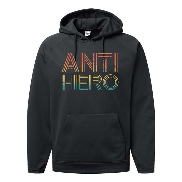 Retro Anti Hero Vintage Tv Movie Lover Performance Fleece Hoodie