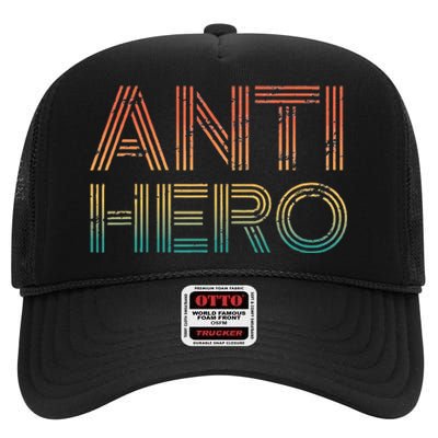 Retro Anti Hero Vintage Tv Movie Lover High Crown Mesh Back Trucker Hat